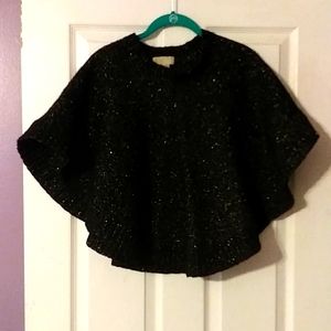 Michael Kors Black & Gold Poncho sz L